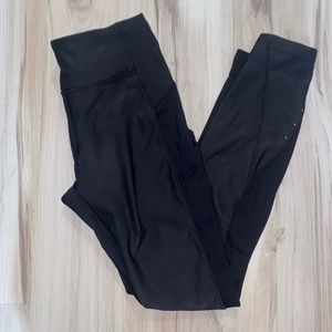 Lululemon two toned faux leather leggings